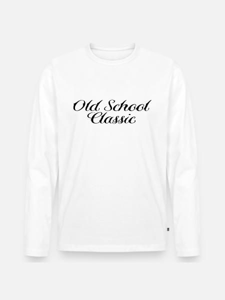 Old School classic Basic Design - Männer Premium Bio Langarmshirt - Weiß