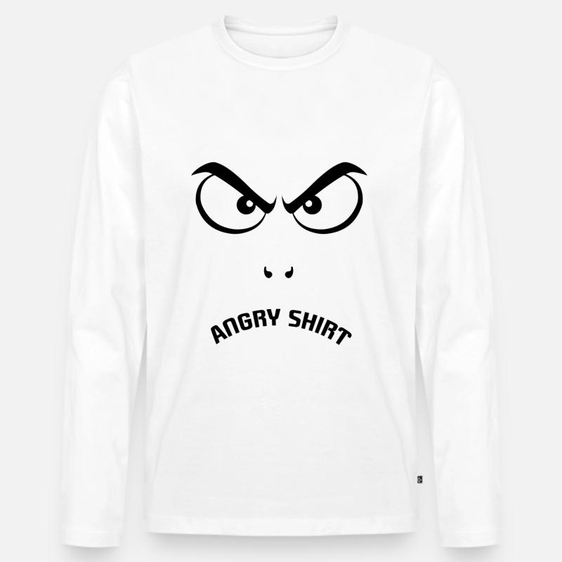 Böser Blick - Männer Premium Bio Langarmshirt - Weiß