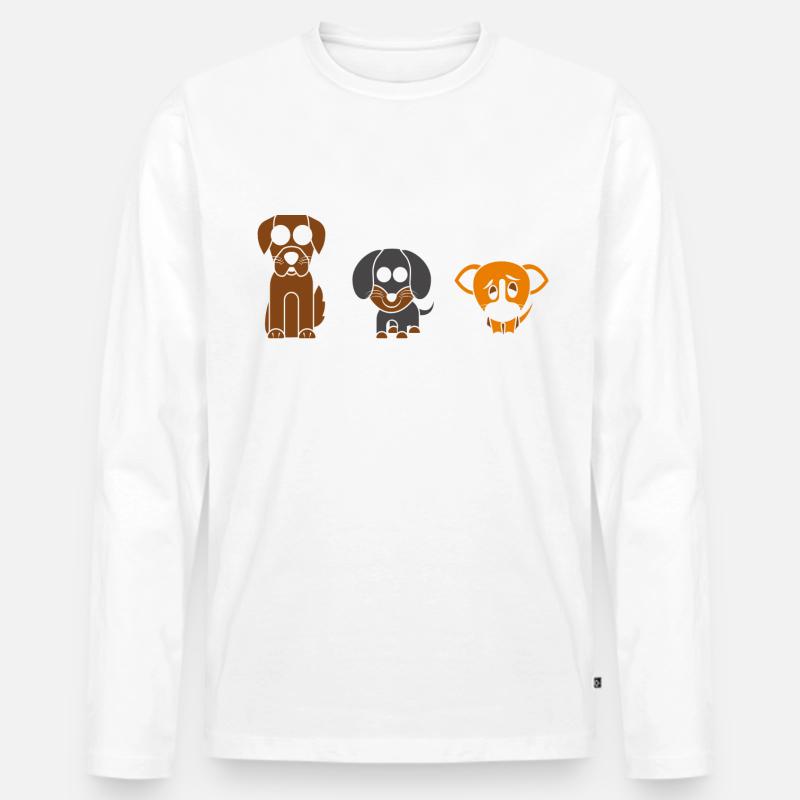 Kaffee Hunde - Männer Premium Bio Langarmshirt - undefined