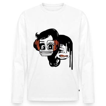 Anita & Kim - T-shirt manches longues Premium bio Homme - blanc - Devant - Nico (187cm)