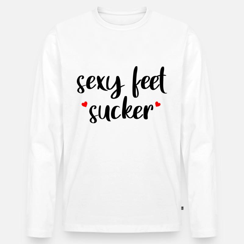 Sexy Feet Sucker - Männer Premium Bio Langarmshirt - Weiß
