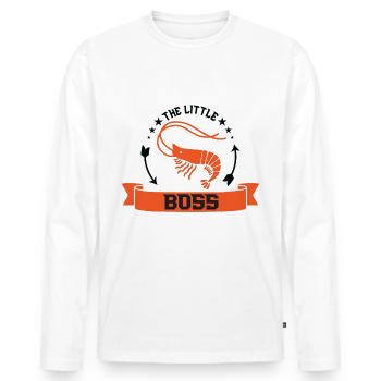 Crevettes crevettes cadeau Langouste Carême - T-shirt manches longues Premium bio Homme - blanc - Devant - Nico (187cm)