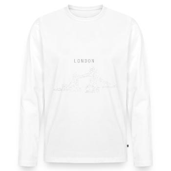 London Bridge. London Bridge - Männer Premium Bio Langarmshirt - Weiß - Vorne - Nico (187cm)