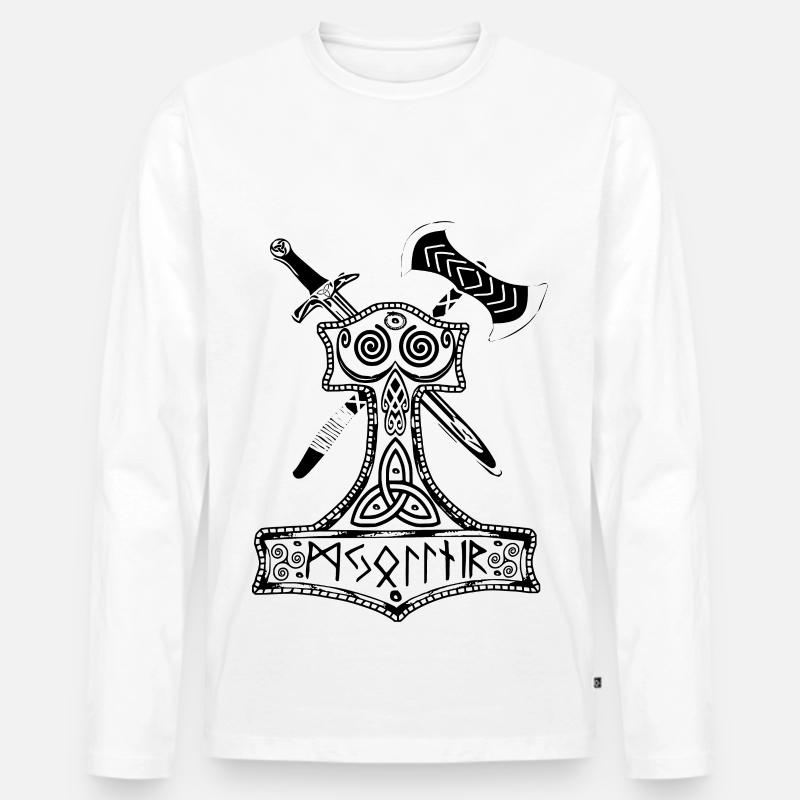Mjöllnir - Männer Premium Bio Langarmshirt - Weiß