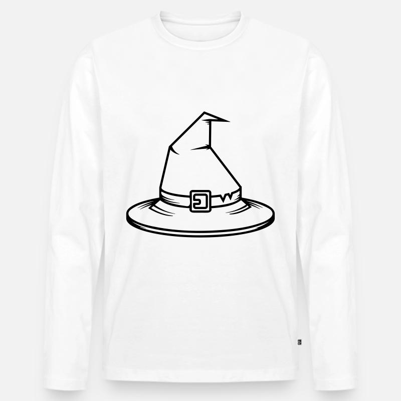 Zauberhut Hexe - Männer Premium Bio Langarmshirt - Weiß