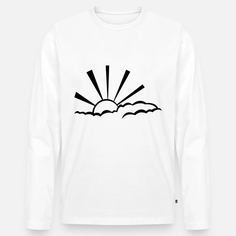 Sonnenschein - Männer Premium Bio Langarmshirt - Weiß