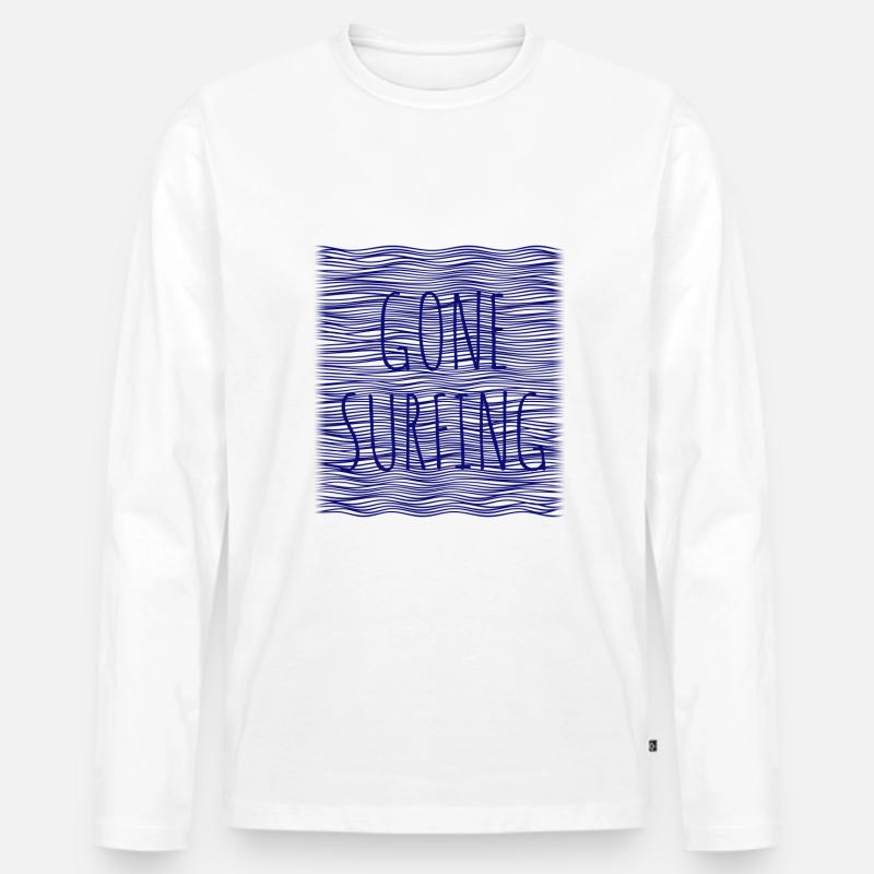 gone surfing - Männer Premium Bio Langarmshirt - Weiß