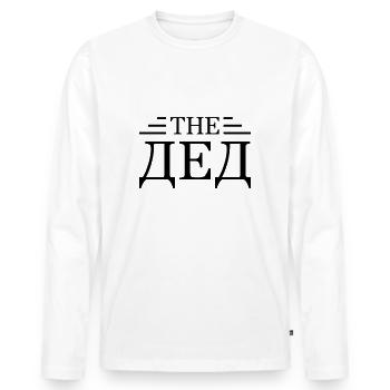 The Дед Opa russisch kyrillisch Russen Russe - Männer Premium Bio Langarmshirt - Weiß - Vorne - Nico (187cm)