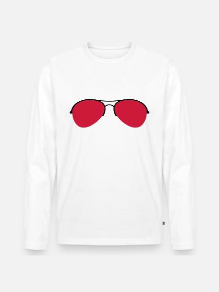 The Aviator Goggles - Men's Premium Organic Long Sleeve Shirt - white
