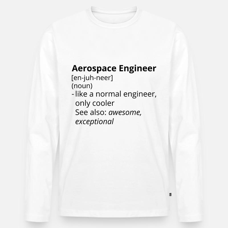 Aerospace Engineer Definition Description - Männer Premium Bio Langarmshirt - Weiß