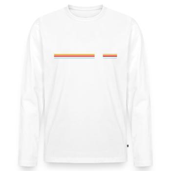 Vélo de course Rétro Design - T-shirt manches longues Premium bio Homme - blanc - Devant - Nico (187cm)