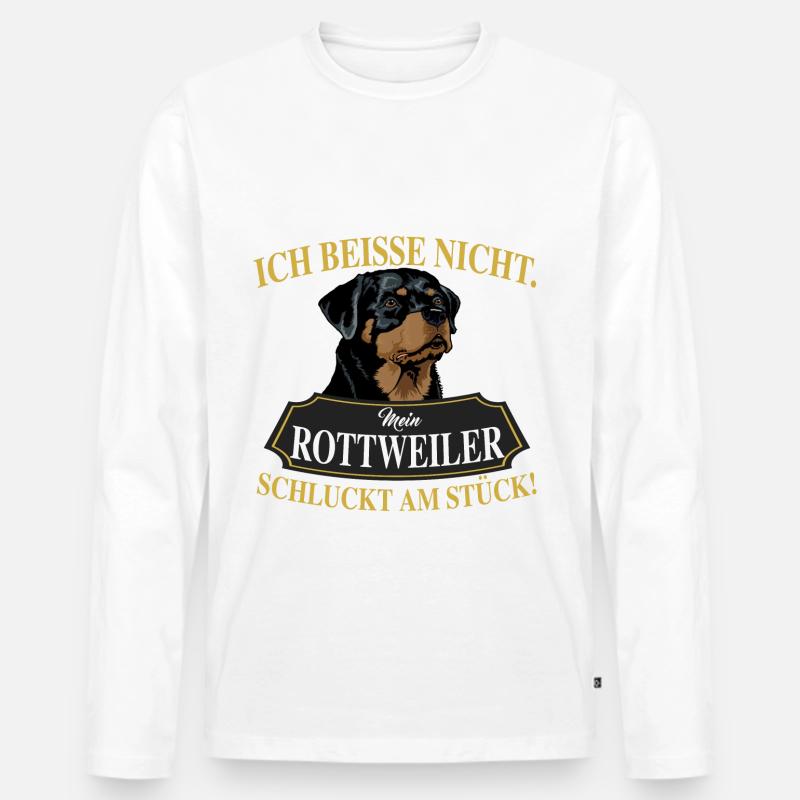 ROTTWEILER - Männer Premium Bio Langarmshirt - Weiß