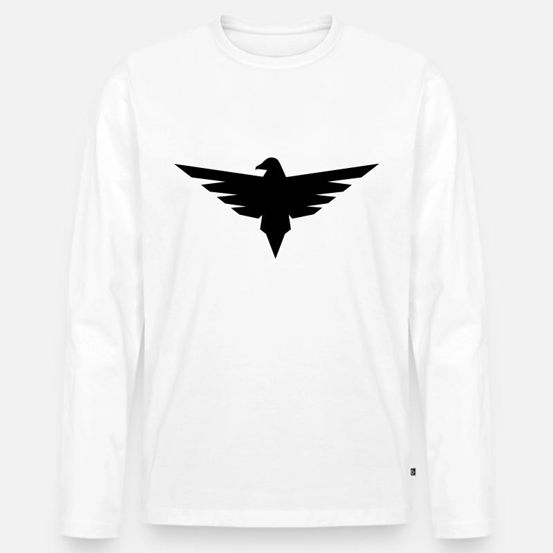Adler Design Geschenk - Männer Premium Bio Langarmshirt - Weiß