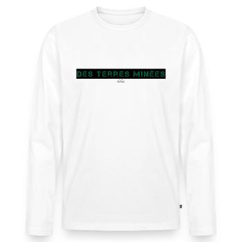 Mined Lands Lens - Männer Premium Bio Langarmshirt - Weiß - Vorne - Nico (187cm)