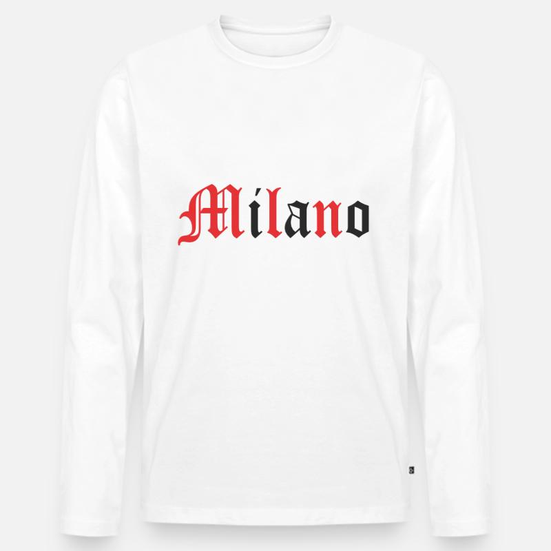 Milano Design - Männer Premium Bio Langarmshirt - Weiß