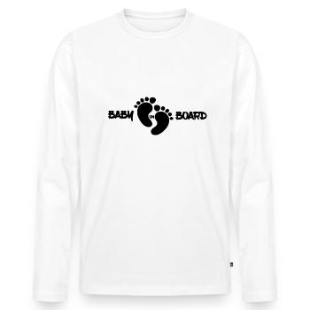 Baby on Board - T-shirt manches longues Premium bio Homme - blanc - Devant - Nico (187cm)