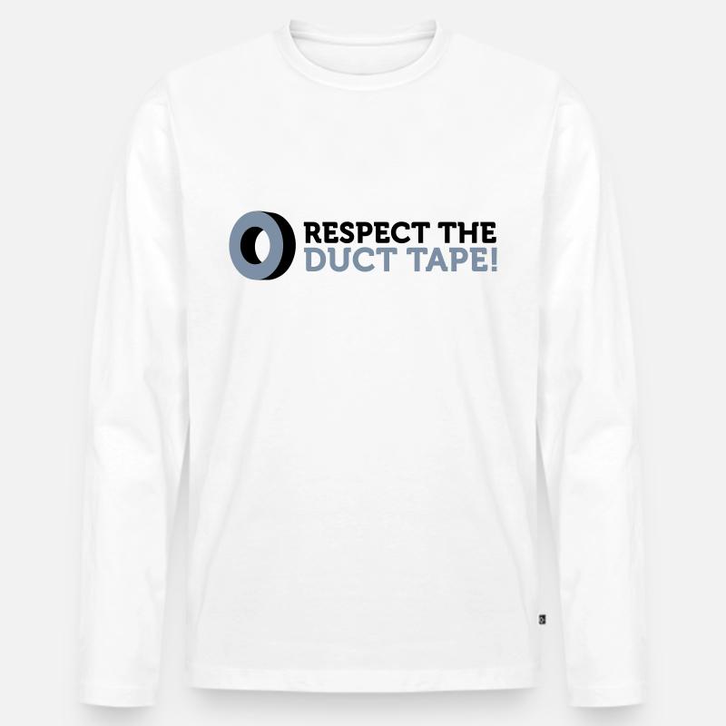 Respektiere das Panzerband! - Männer Premium Bio Langarmshirt - Weiß