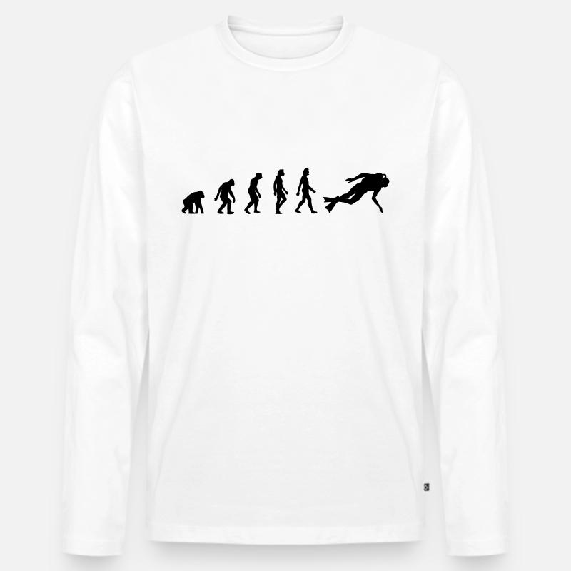 L évolution de la Plongée - T-shirt manches longues Premium bio Homme - blanc