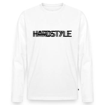Hardstyle - Rawstyle - Hardstyler Gift merch - Men's Premium Organic Long Sleeve Shirt - white - Front - Nico (187cm)