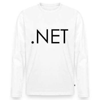 NET T-Shirt - Männer Premium Bio Langarmshirt - Weiß - Vorne - Nico (187cm)