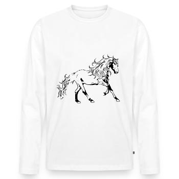 Horse Wild Horse Quarterhorse Pony Horse Rider - Men's Premium Organic Long Sleeve Shirt - white - Front - Nico (187cm)