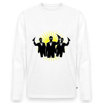 Drunk Party Booze Silhouette - Men's Premium Organic Long Sleeve Shirt - white - Front - Nico (187cm)