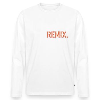 The Remix - T-shirt manches longues Premium bio Homme - blanc - Devant - Nico (187cm)