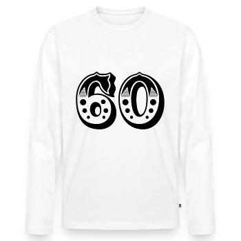 60 - Nombre - Nombre - T-shirt manches longues Premium bio Homme - blanc - Devant - Nico (187cm)