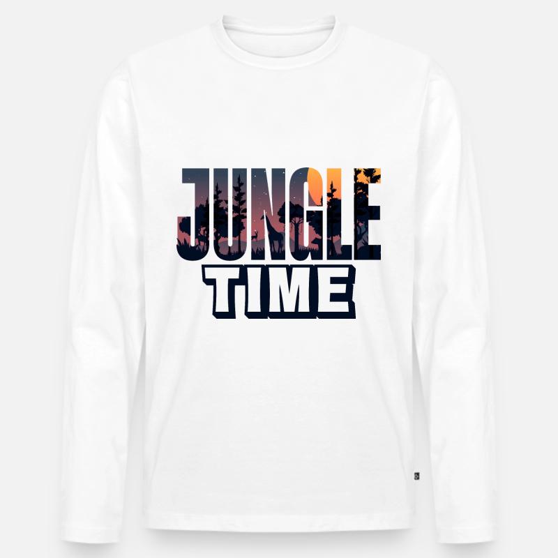 Safari Big five - Männer Premium Bio Langarmshirt - Weiß