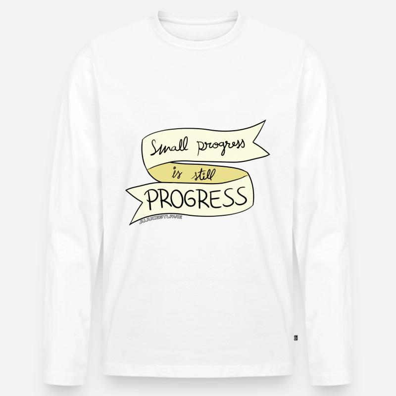 Small progress is PROGRESS - Men's Premium Organic Long Sleeve Shirt - white