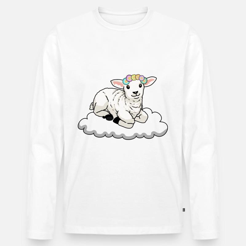 Schaf Schafe - Männer Premium Bio Langarmshirt - Weiß