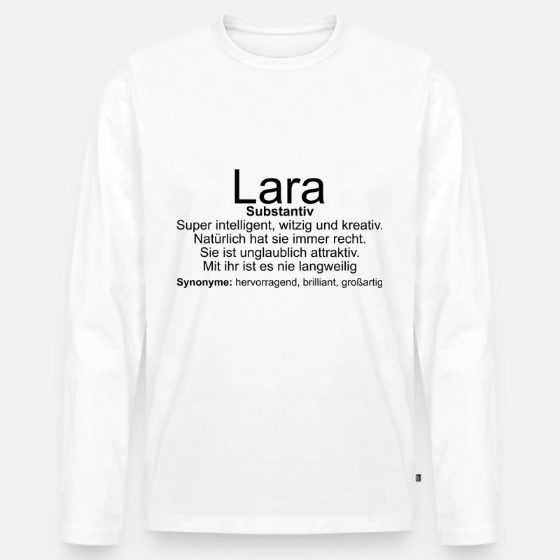 Name Definition Lara - Männer Premium Bio Langarmshirt - Weiß