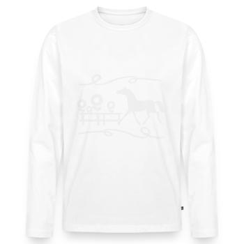 Pferd Fohlen Hengst Reitsport Urlaub Ferien - Männer Premium Bio Langarmshirt - Weiß - Vorne - Nico (187cm)