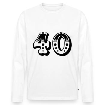 40 - Nombre - Numéro - T-shirt manches longues Premium bio Homme - blanc - Devant - Nico (187cm)