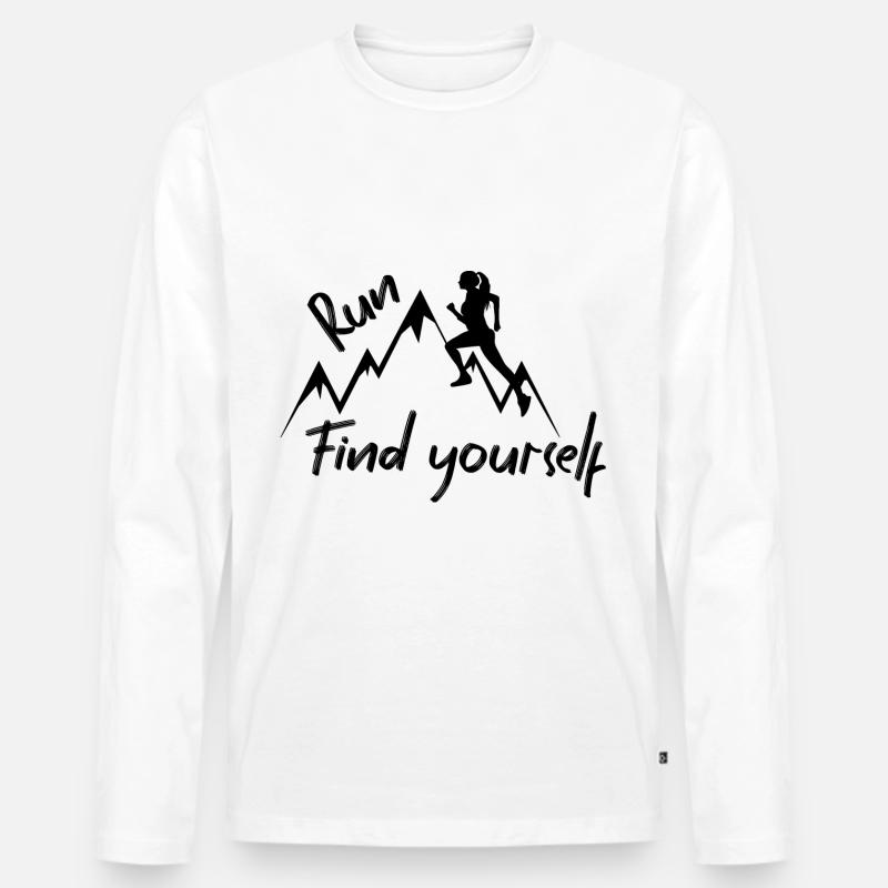 Trail Running - Männer Premium Bio Langarmshirt - Weiß