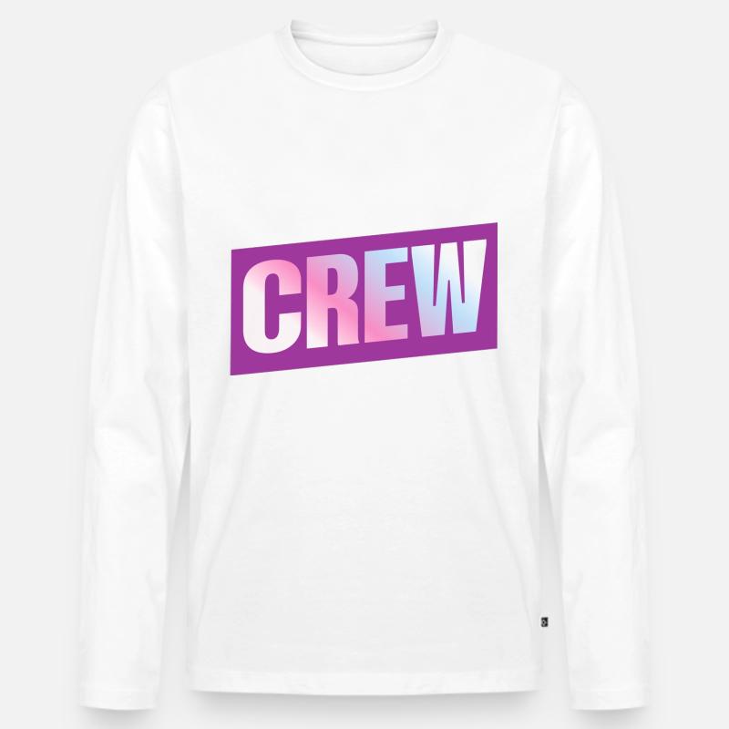 Crew - Männer Premium Bio Langarmshirt - Weiß