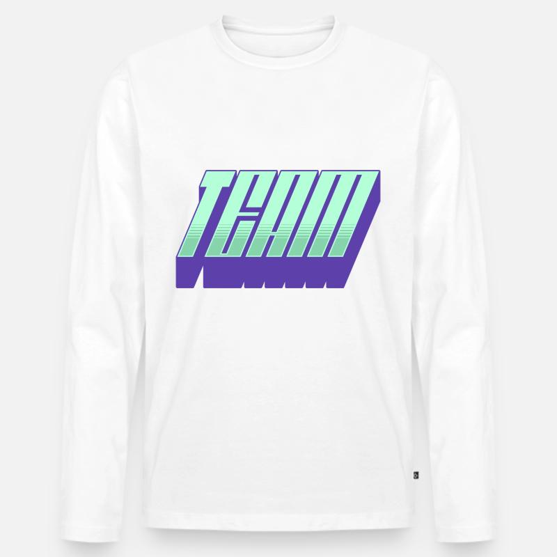 Team - Männer Premium Bio Langarmshirt - Weiß