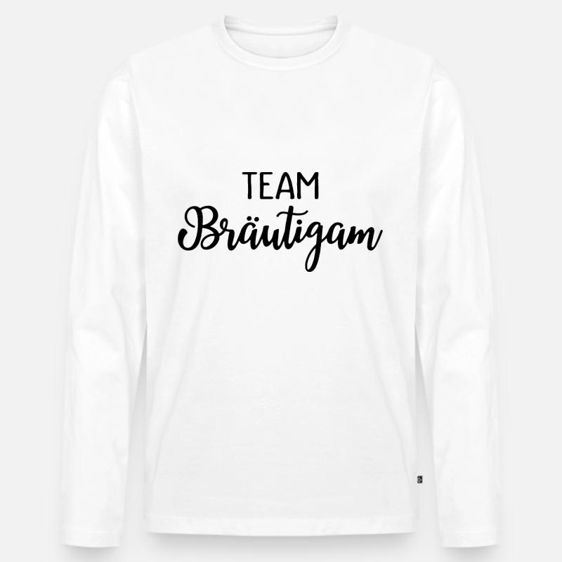 Team Bräutigam - Männer Premium Bio Langarmshirt - Weiß