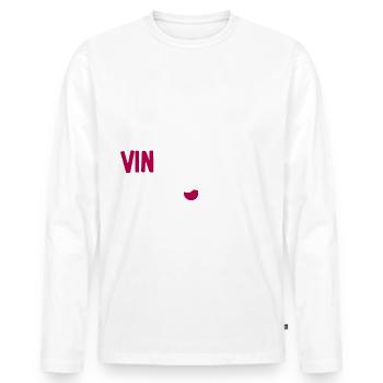 Mission Vin Possible humour vin rouge - T-shirt manches longues Premium bio Homme - blanc - Devant - Nico (187cm)