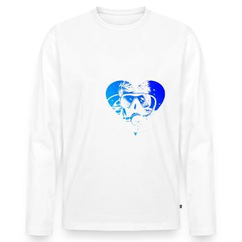 Homme Plongeur Plongée Plongée Plongée Plongée - T-shirt manches longues Premium bio Homme - blanc - Devant - Nico (187cm)