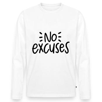 Pas d’excuses Entraînement Dire Entraînement - T-shirt manches longues Premium bio Homme - blanc - Devant - Nico (187cm)