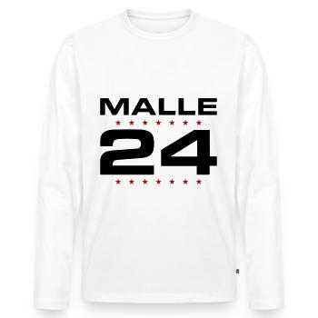 Malle 24 Mallorca - T-shirt manches longues Premium bio Homme - blanc - Devant - Nico (187cm)