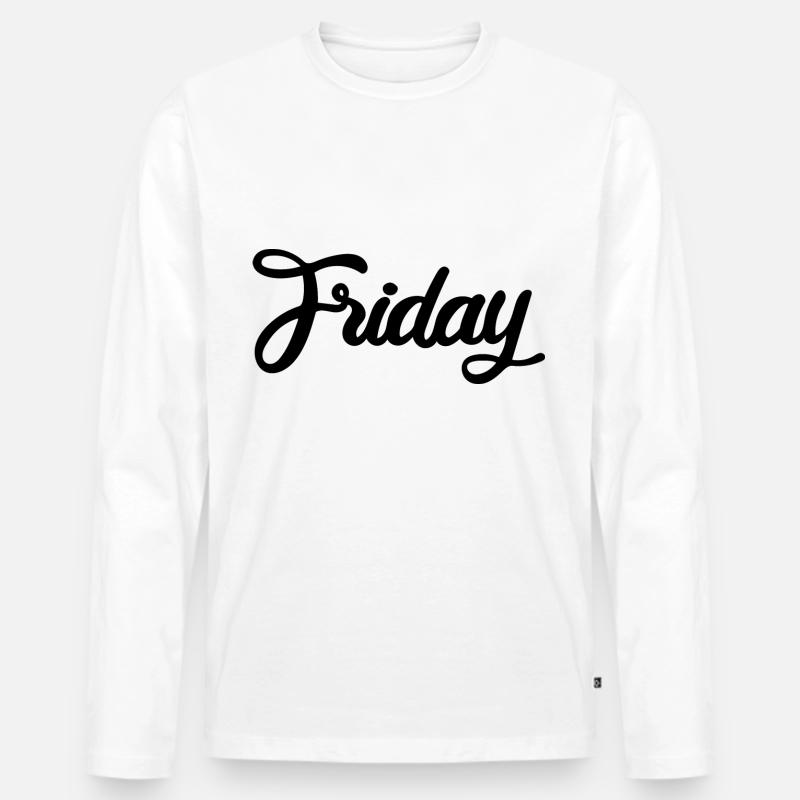 Friday - Männer Premium Bio Langarmshirt - Weiß