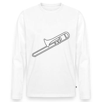 Posaunist Trombone Blechbläser Posaune Herren - Männer Premium Bio Langarmshirt - Weiß - Vorne - Nico (187cm)