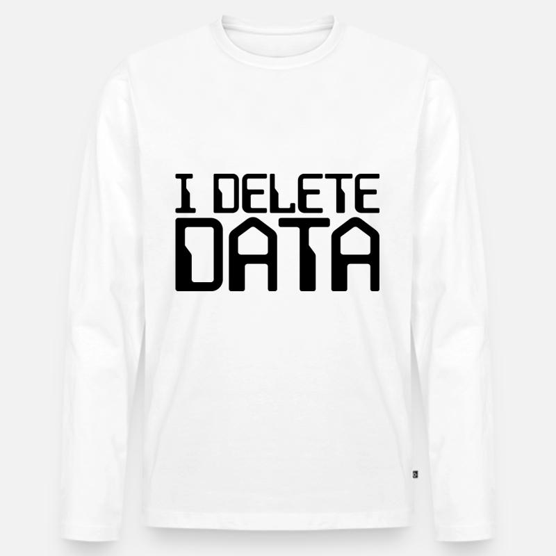 I Delete Data - Männer Premium Bio Langarmshirt - Weiß