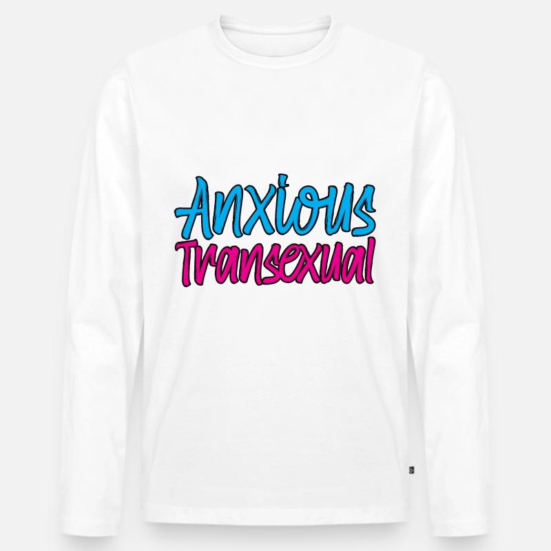 Anxious Transexual - Männer Premium Bio Langarmshirt - Weiß