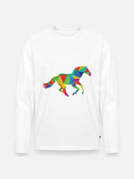 Équitation - T-shirt manches longues Premium bio Homme - blanc