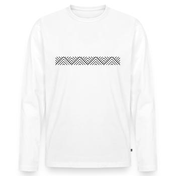Abstract graphic jagged pattern - Men's Premium Organic Long Sleeve Shirt - white - Front - Nico (187cm)