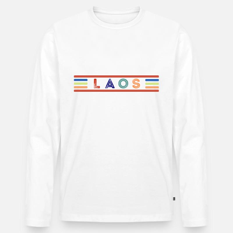 LAOS - Männer Premium Bio Langarmshirt - Weiß