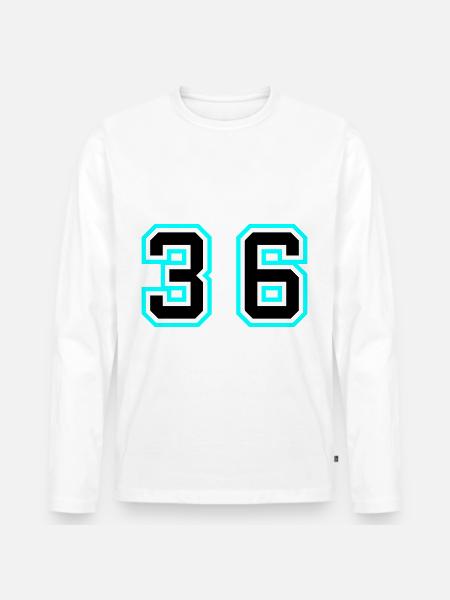 36 Number Symbol - Men's Premium Organic Long Sleeve Shirt - white